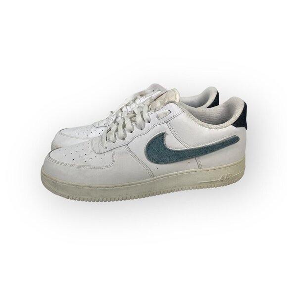 NIKE Air Force 1 Men's Size 15 White Denim Removable Swoosh CT2263-100 - Picture 1 of 9
